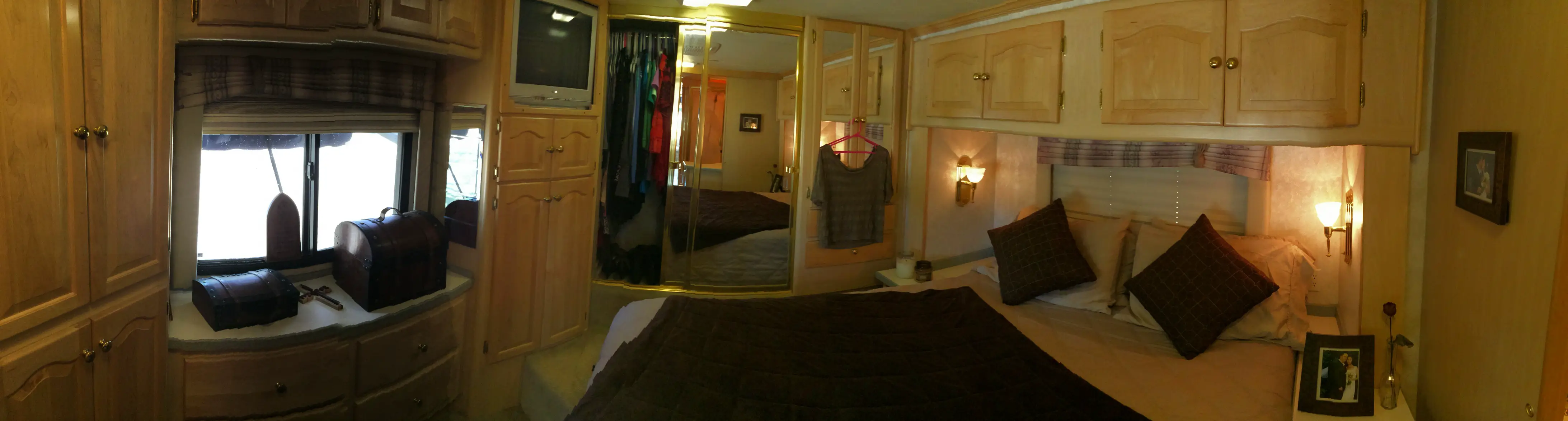 Panorama of RV Bedroom