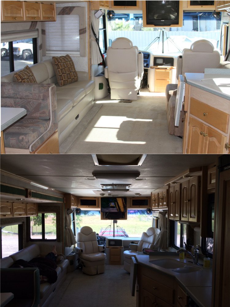 Before and After RV Living Area