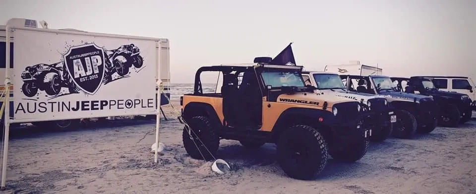 Jeeps on a beach