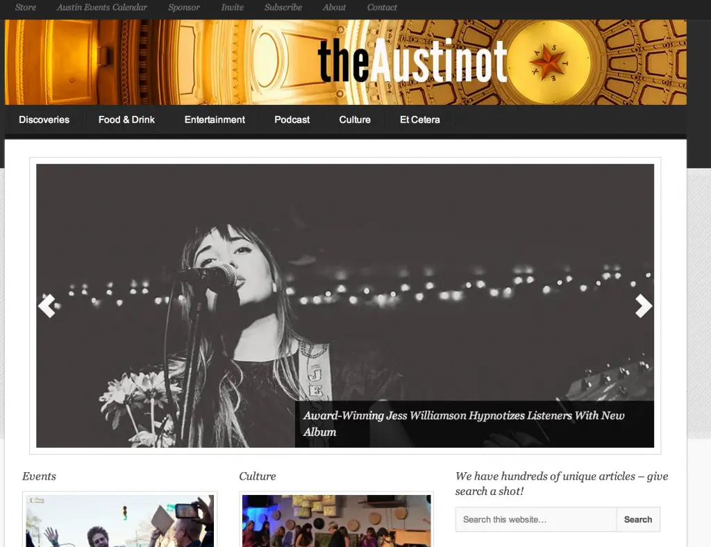 Screen shot of the Austinot Blog