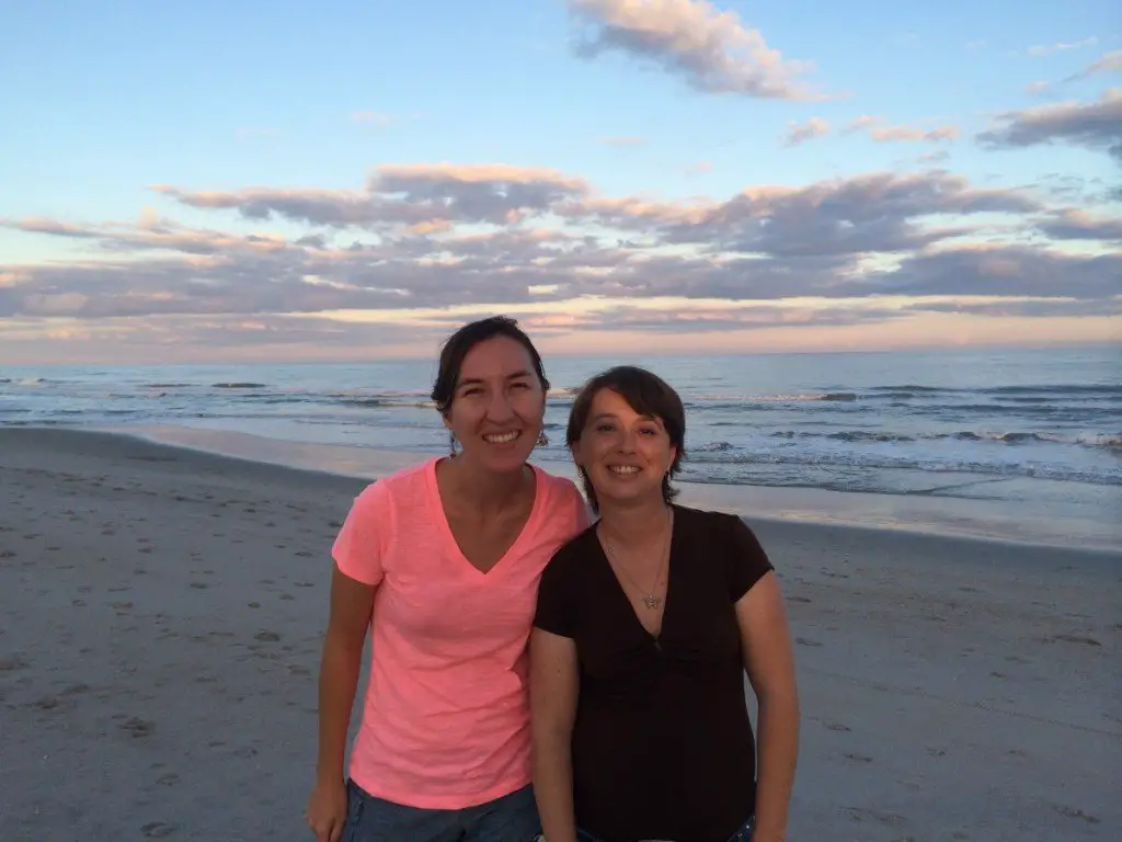 Brittany Highland and Michelle Robinson on the beach in Myrtle Beach
