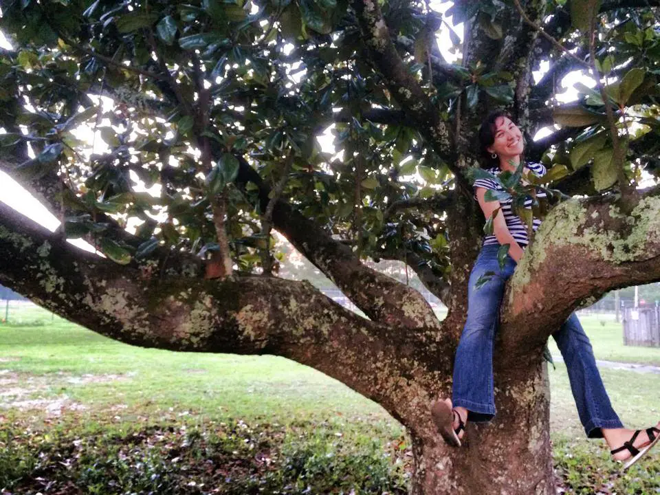 Brittany Climbing a Magnolia Tree