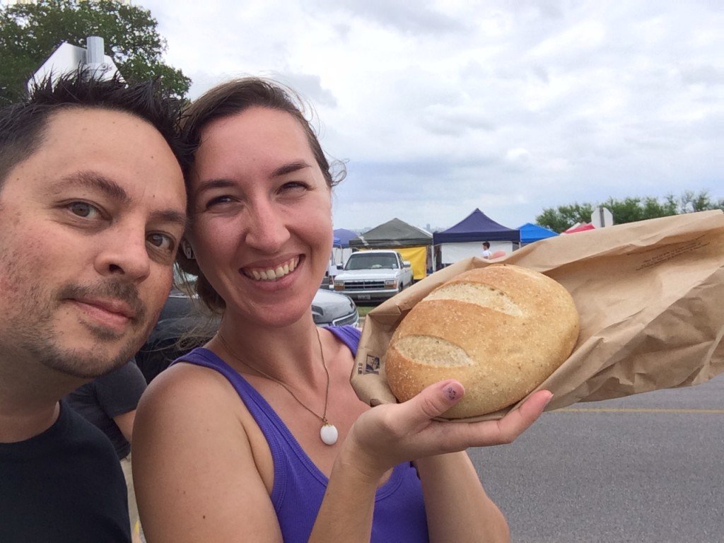 Eric and Brittany with their fresh baked sourdough bread