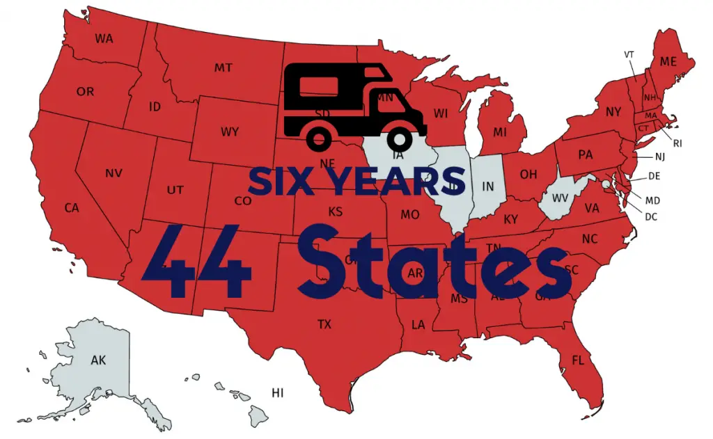 State Map After Six Years of Full-time RVing