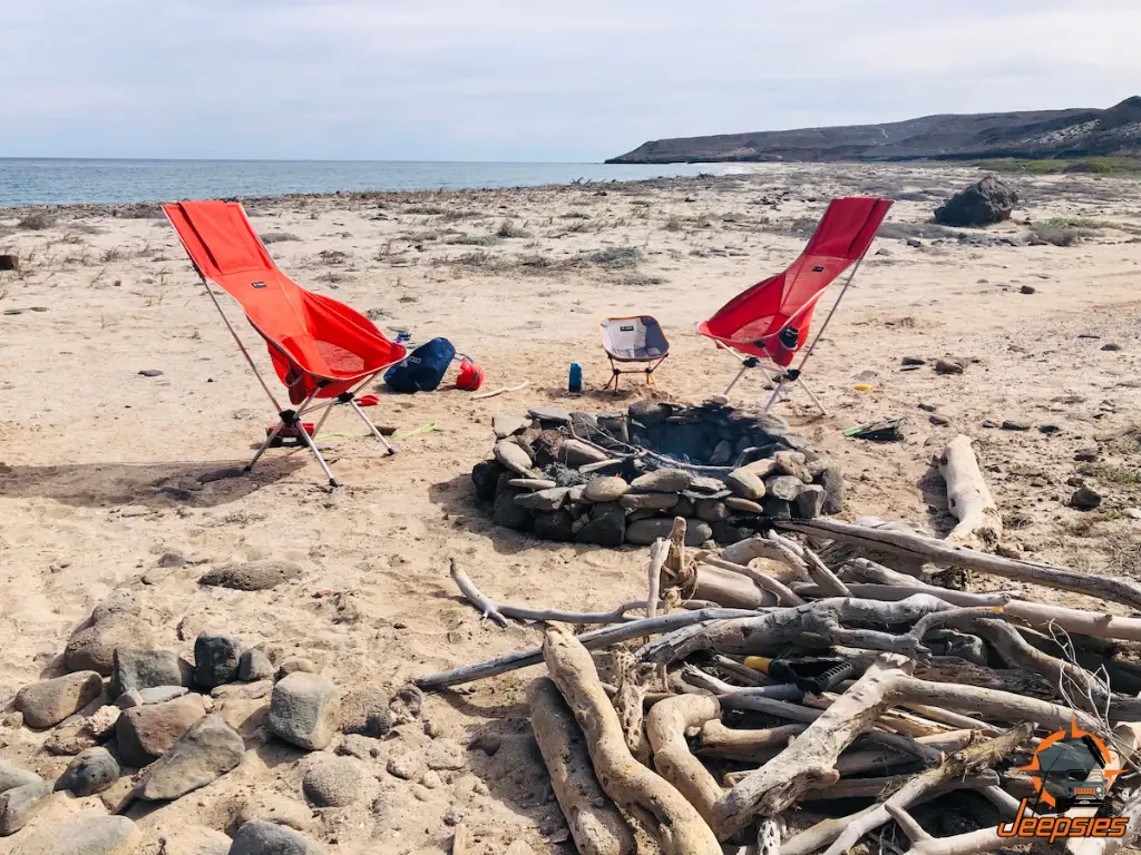 Helinox Chairs on Baja Beach