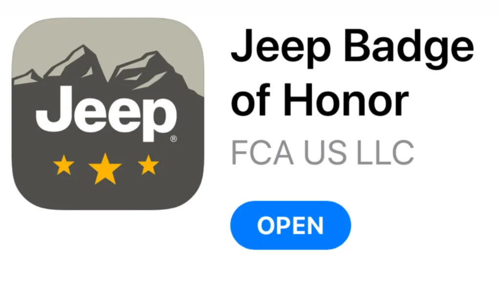 Jeep Badge of Honor App on iPhone