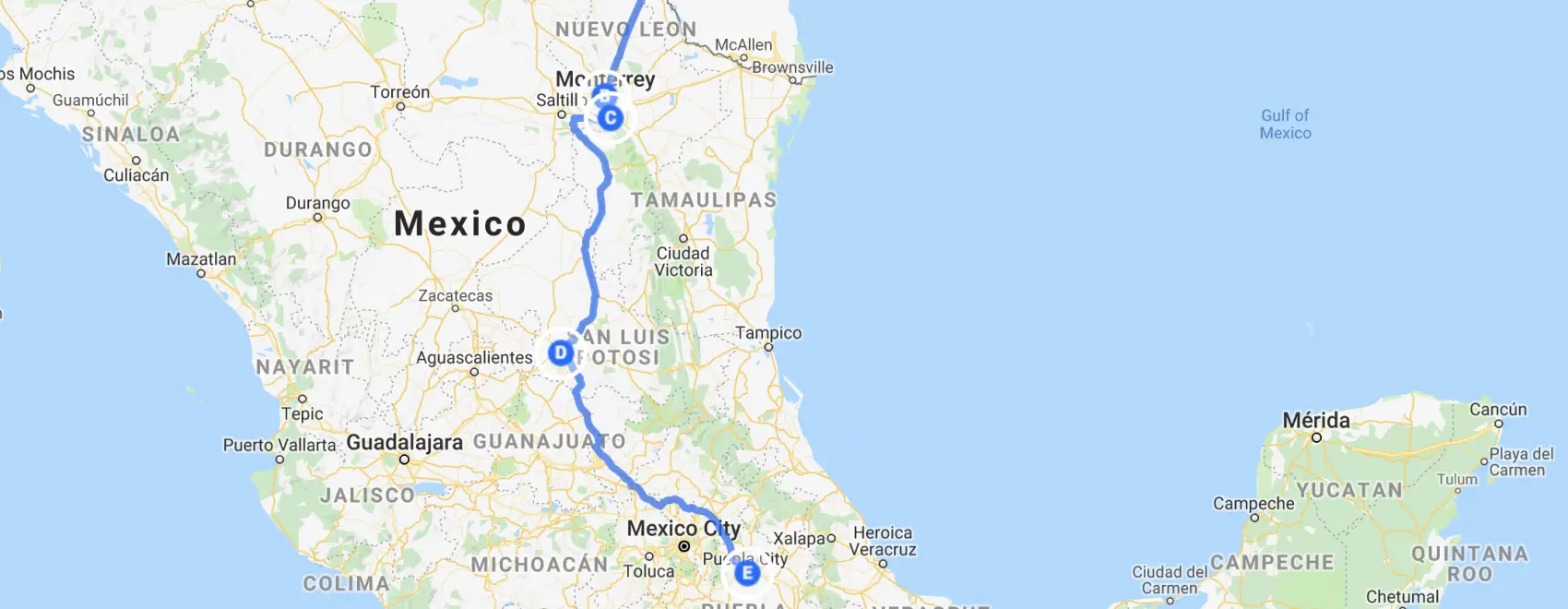 Overlanding Into Mexico Interior Map