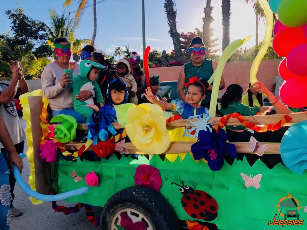 Kids on Float in Los Barriles Parade