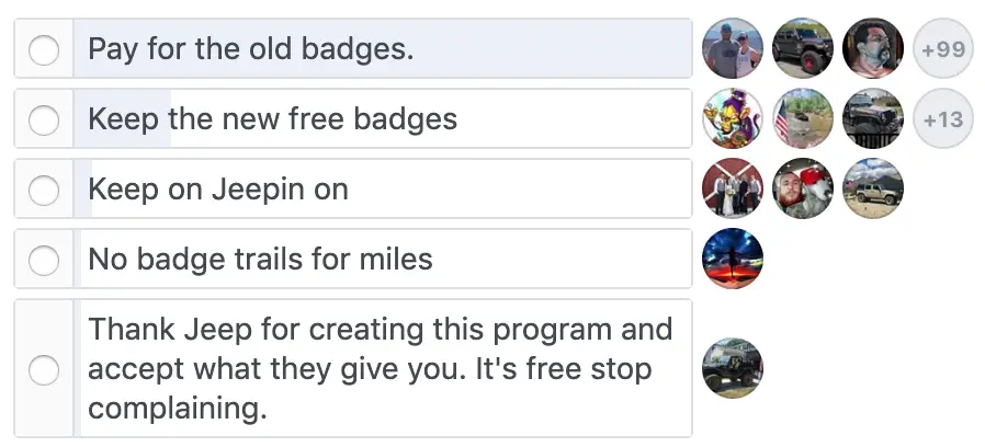 Facebook Pool About New Jeep Badge of Honor Design