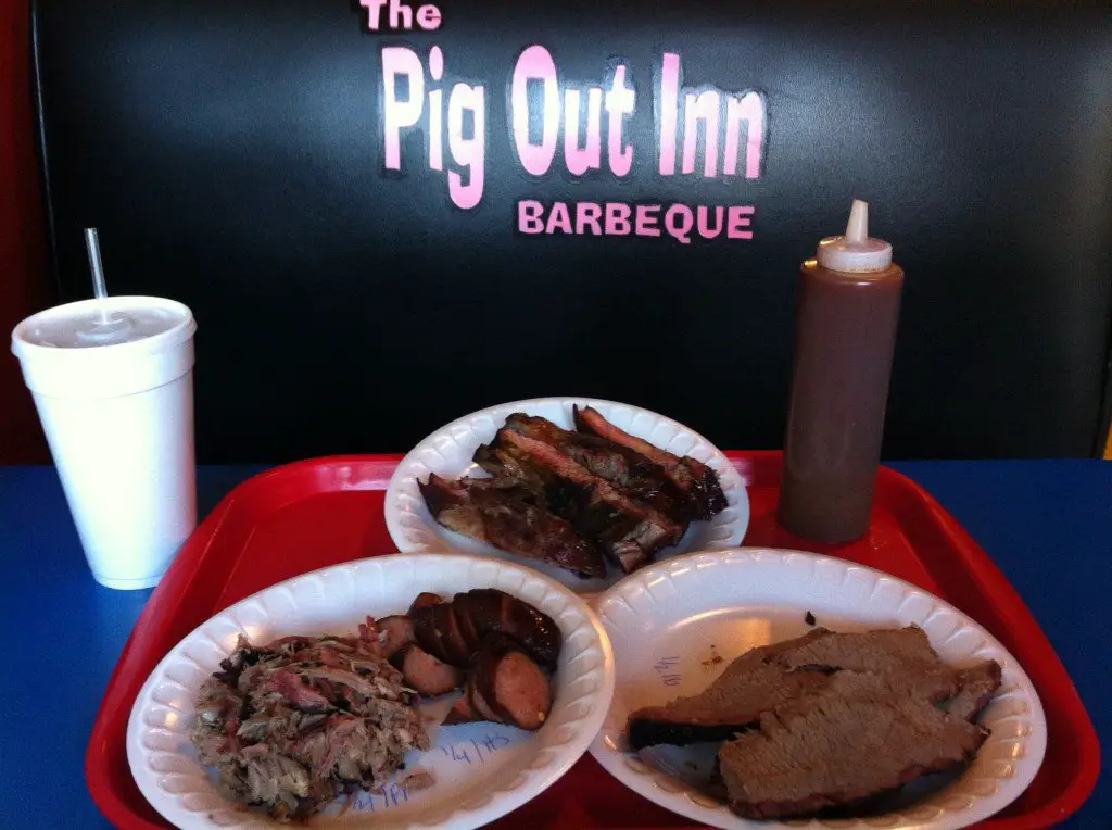 BBQ plates from the Pig Out Inn in Natchez, MS