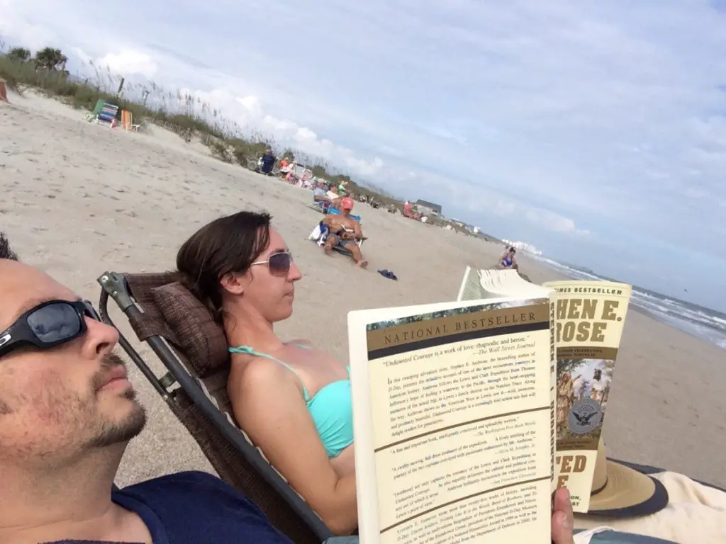 Reading and relaxing on Myrtle Beach