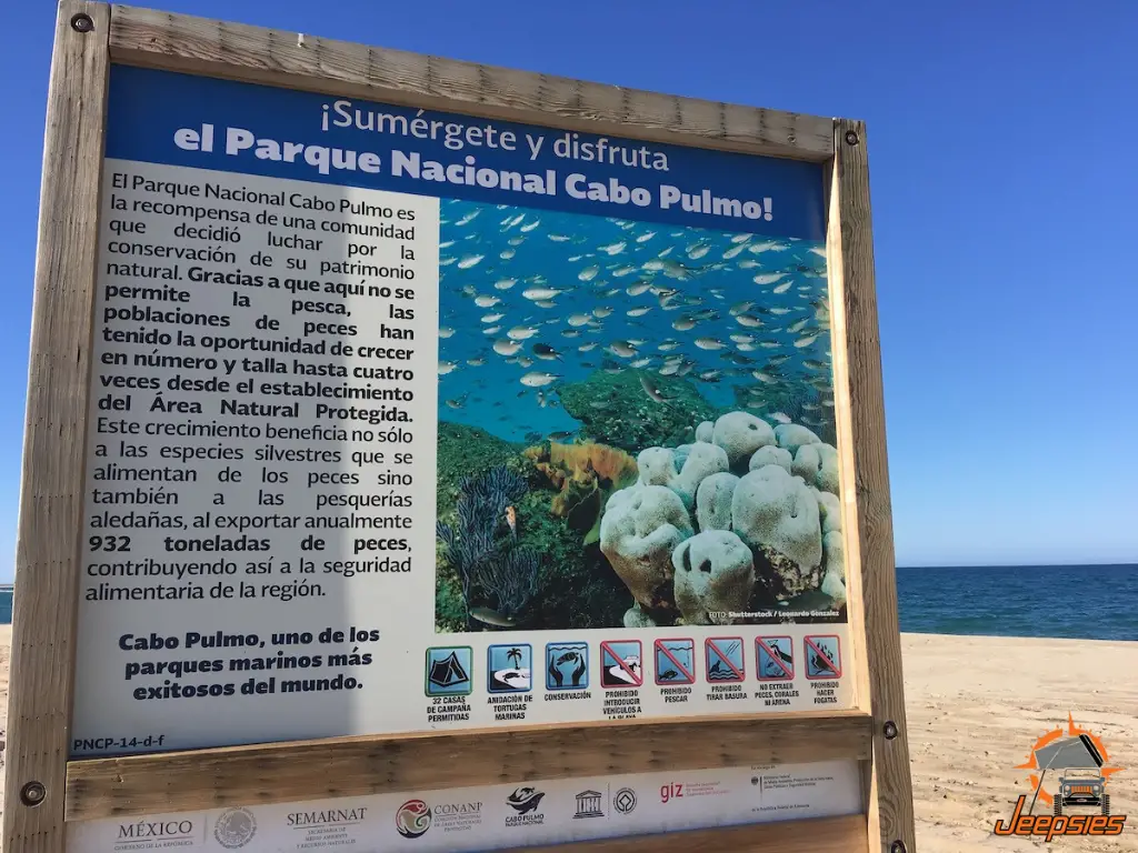 Playa Miramar Sign for Cabo Pulmo