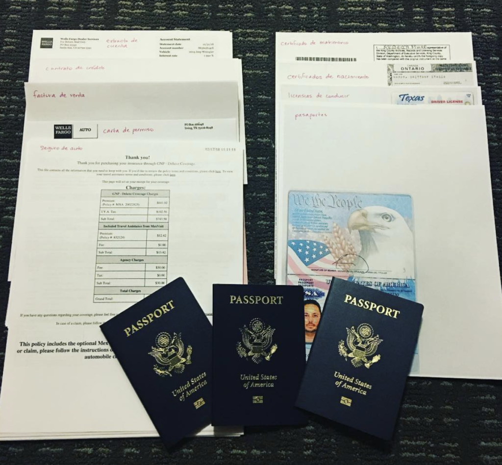 Required Documents for Overlanding Into Mexico