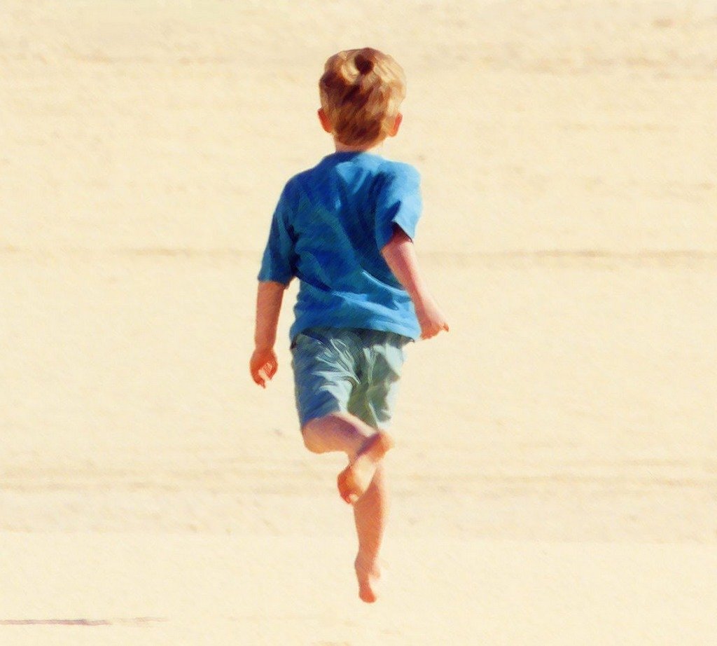Little boy running