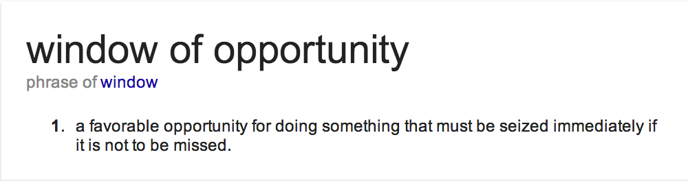window of opportunity definition