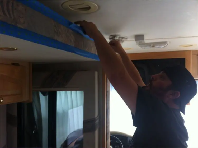 Taping Off Cabinet Trim in RV