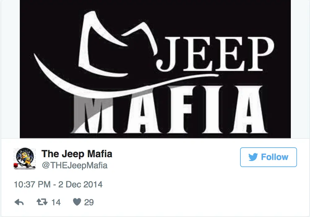 The first Tweet from The Jeep Mafia