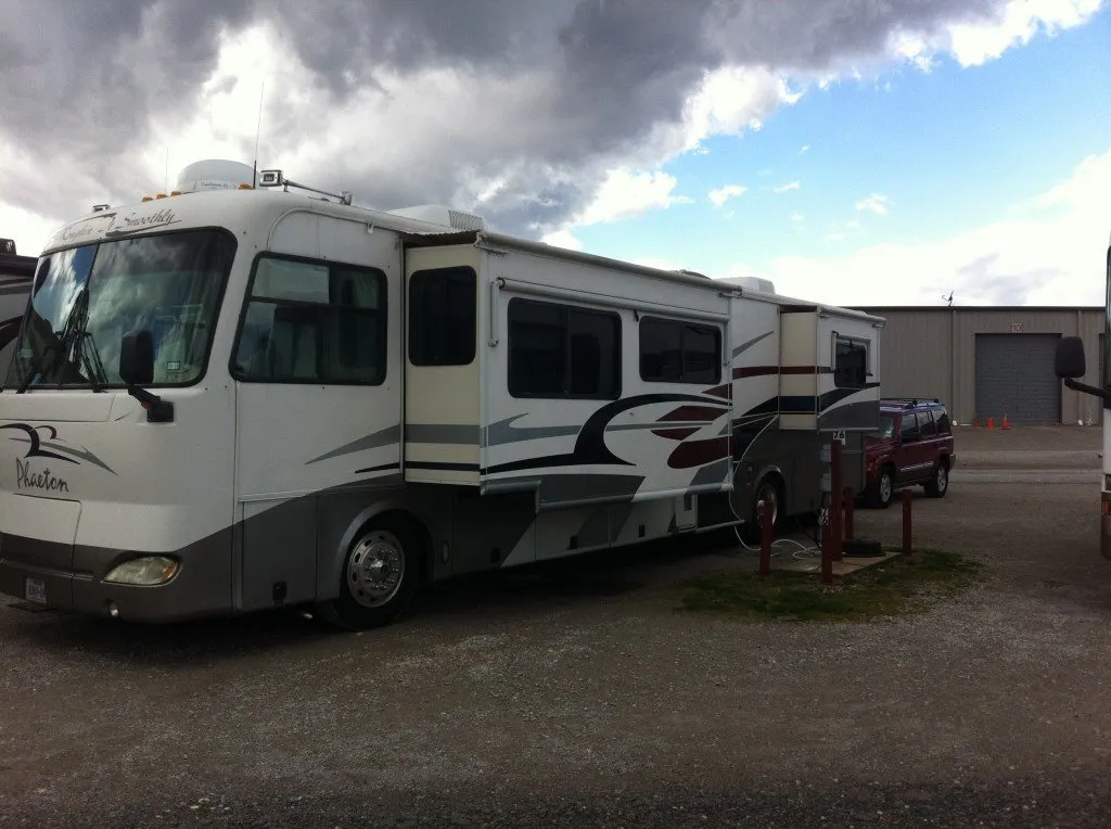 RV Wanderlust rig Meriwether at the Tiffin Motorhomes Service Center Campground 