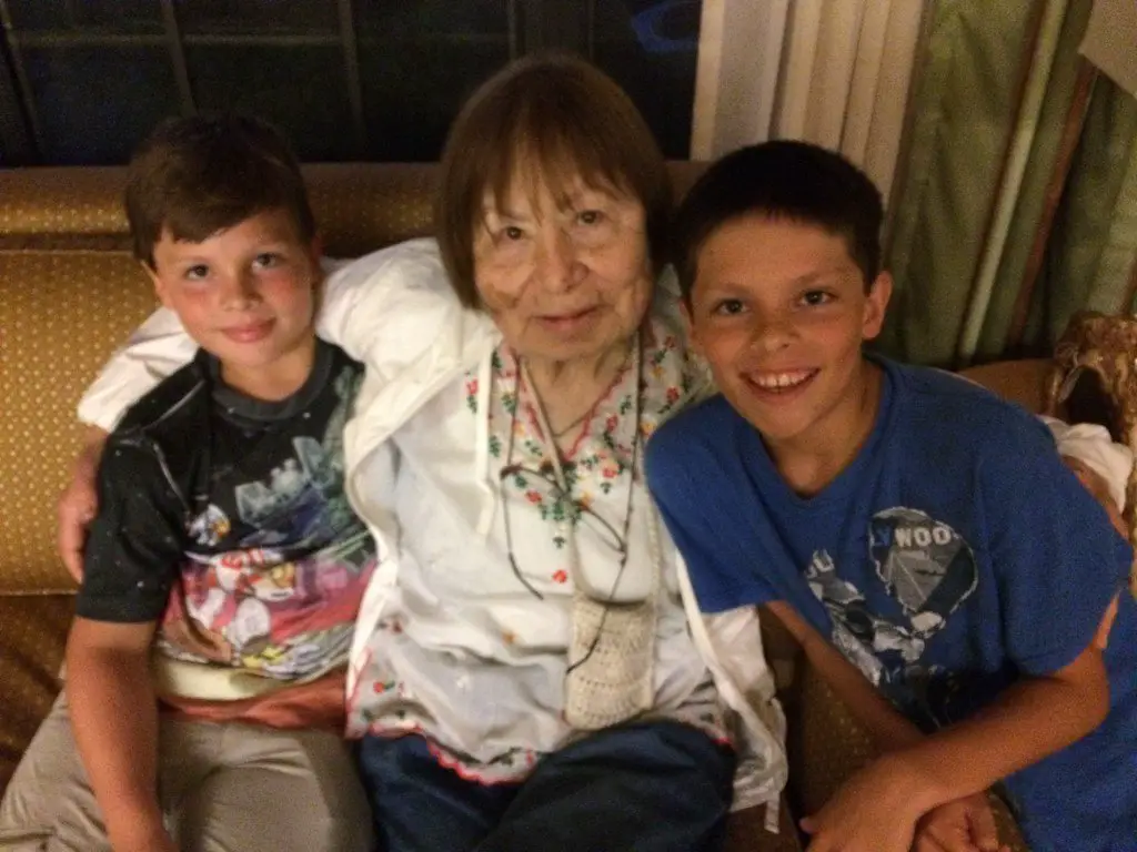 Silas and Javen Highland of RV Wanderlust with Grandma Leticia Highland