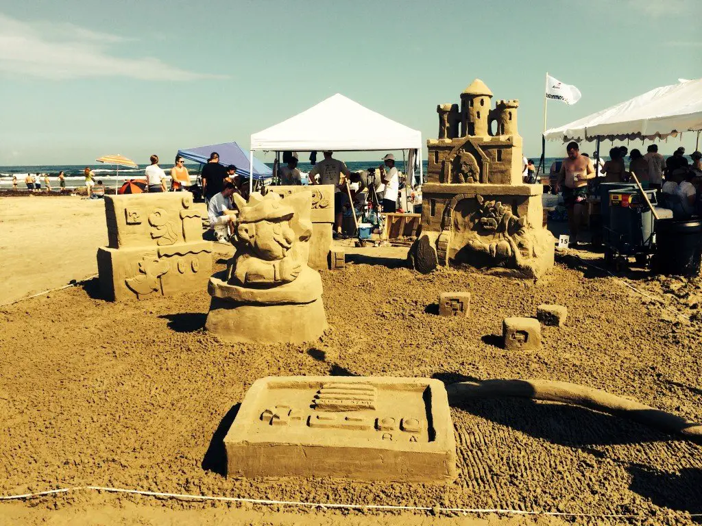Nintendo Mario Themed sandcastle