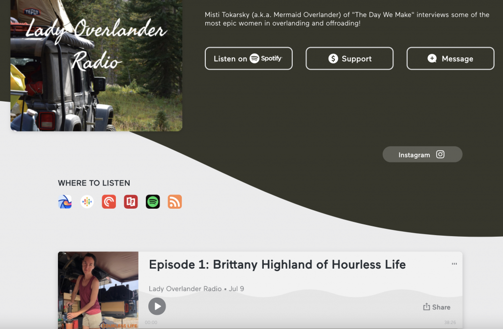 Brittany Highland Lady Overlander Radio Podcast
