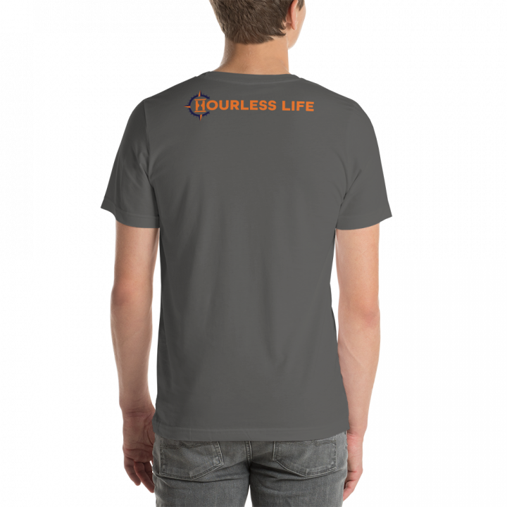 Men's Hourless Life Logo T-Shirt Back Asphalt