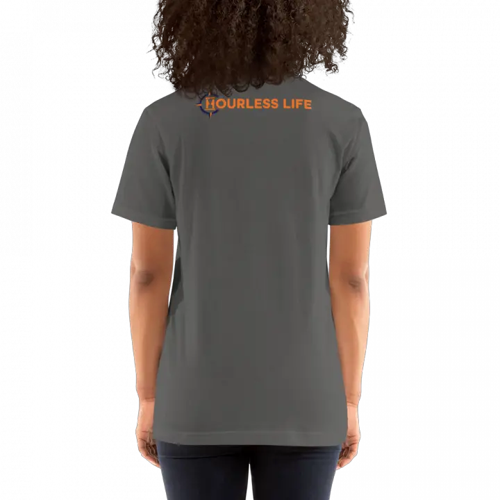 Women's Hourless Life Logo T-Shirt Back Asphalt
