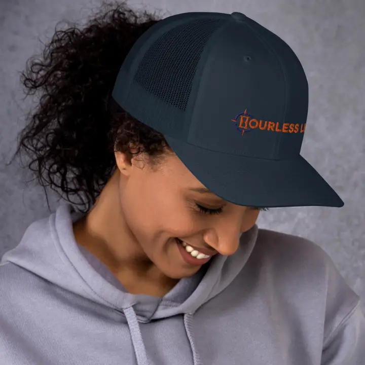 Women's Hourless Life Trucker Hat Right Navy