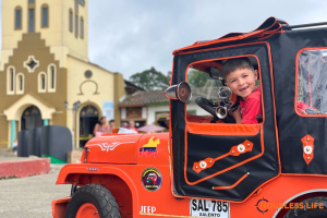 Caspian Highland in Little Jeep in Salento Colombia