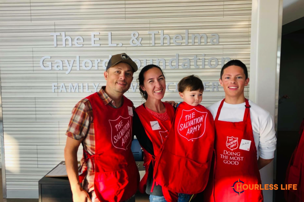 Highland Family Volunteering at Salvation Army for Thanksgiving
