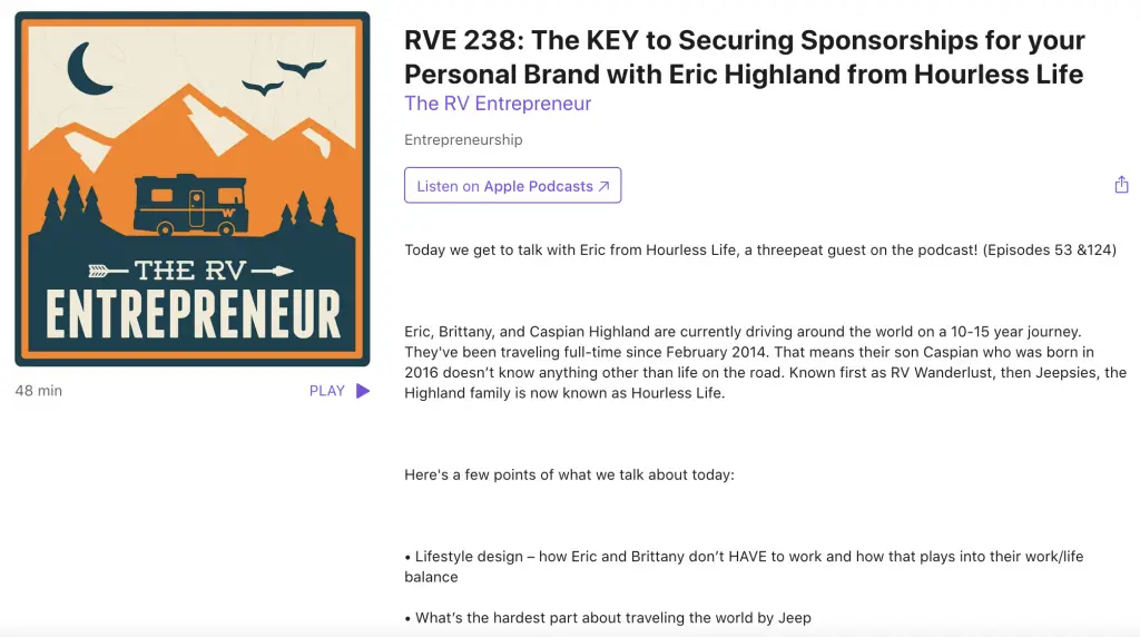 RV Entrepreneur Podcast Interview