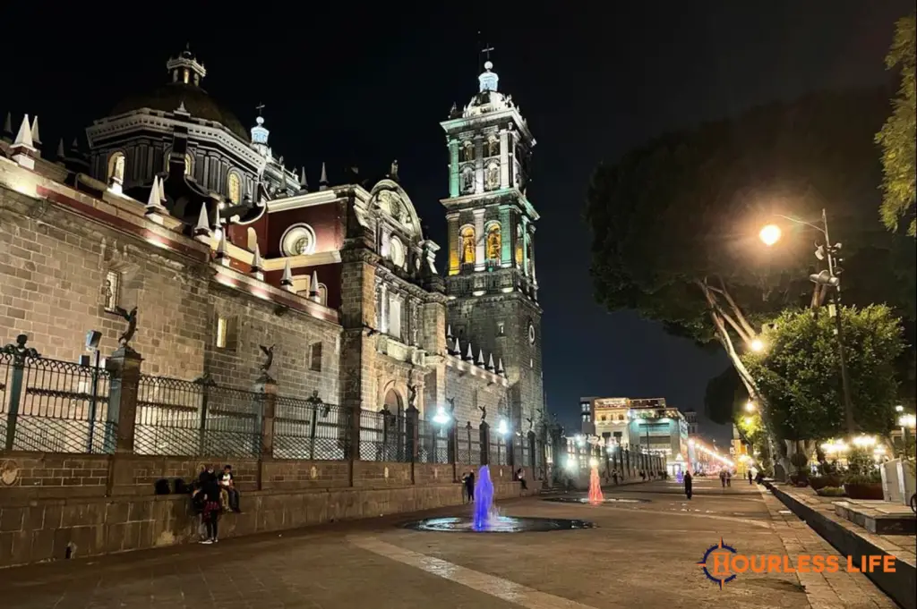 Puebla Cathedral at Night