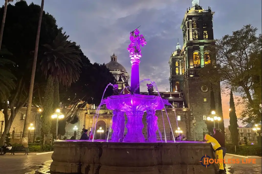 Puebla Zocalo Fountain