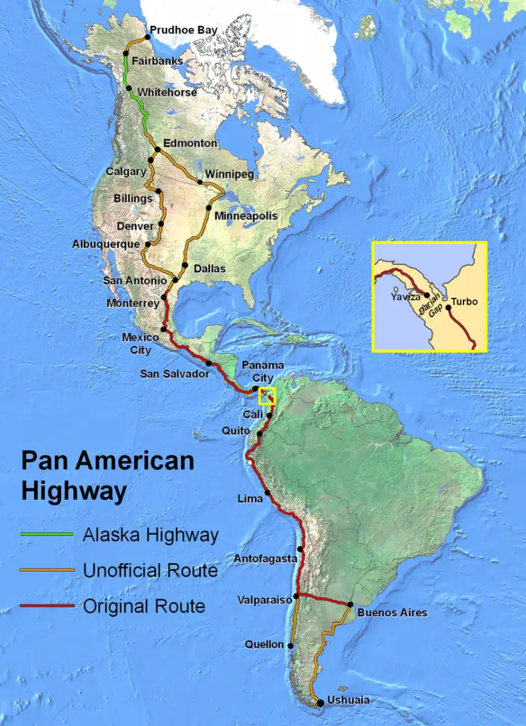 Pan-American Highway Map