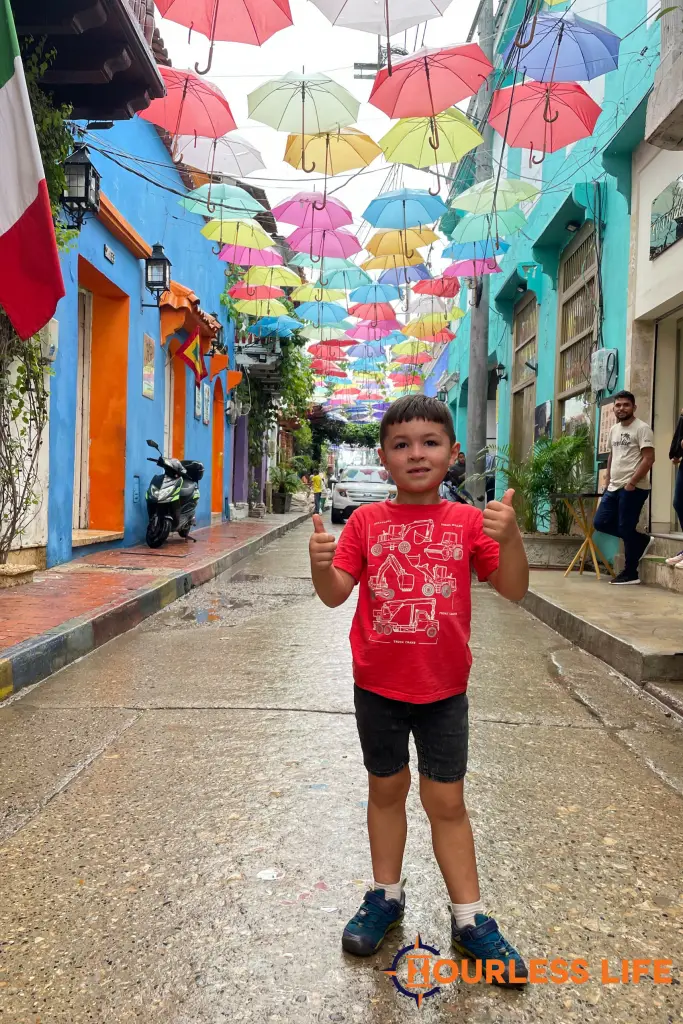 Umbrella Street in Cartagena