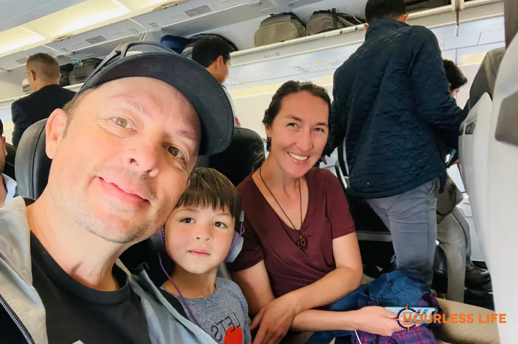 Family on Avianca flight to Galapagos Islands