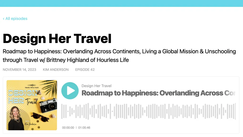 Brittany Highland on Design Her Travel Podcast