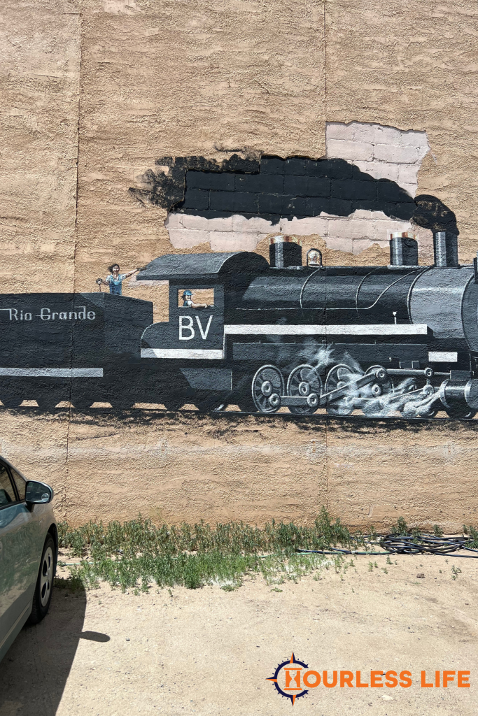 Rio Grande Train Mural in Buena Vista, Colorado