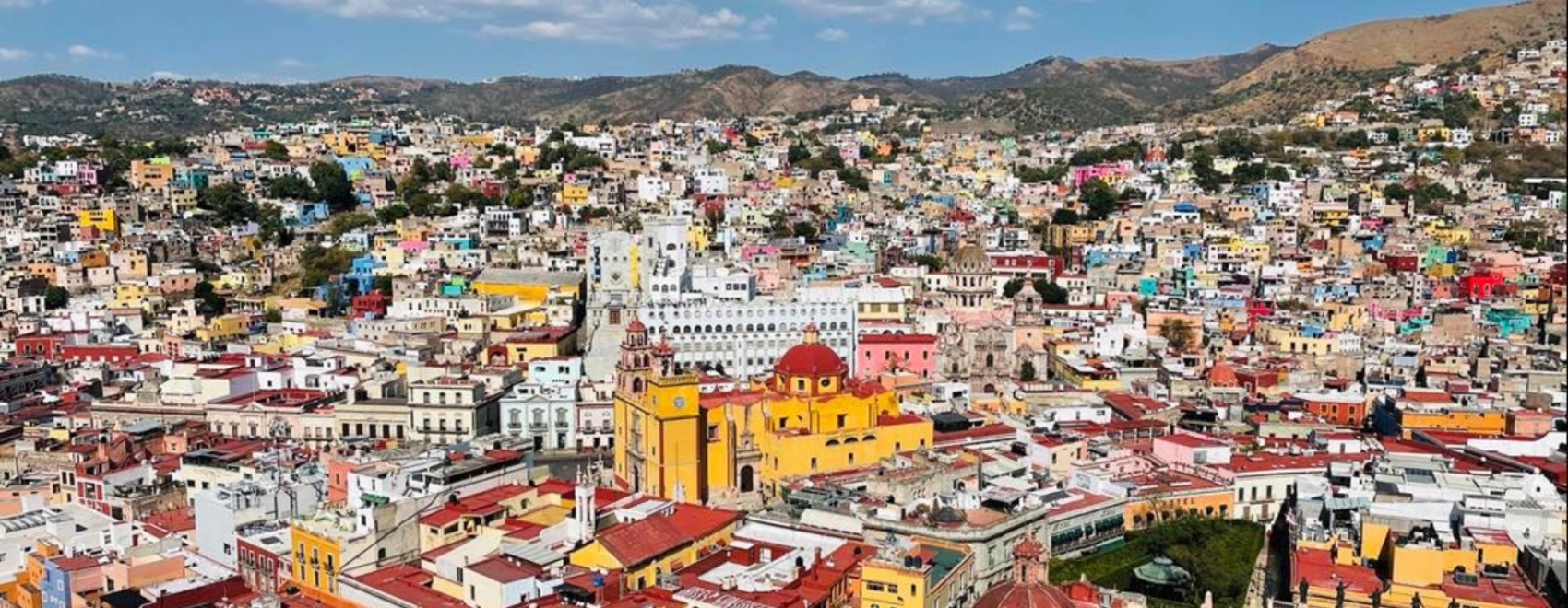 Panoramic view of Guanajuato City in Mexico