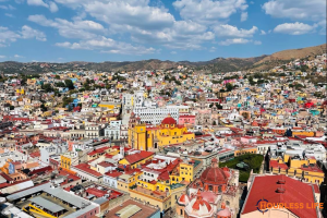 Panoramic view of Guanajuato City in Mexico