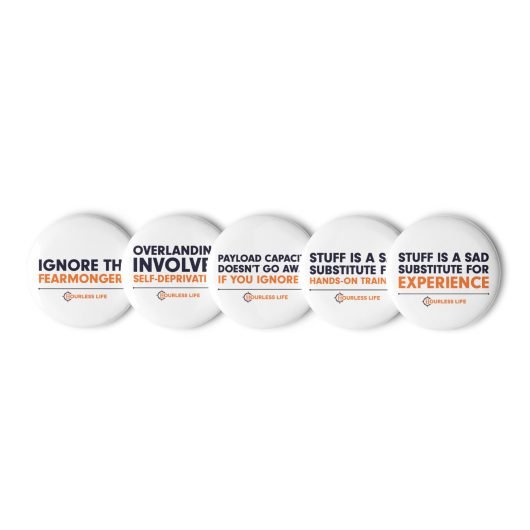 Overlanding Lessons Learned Pin Set