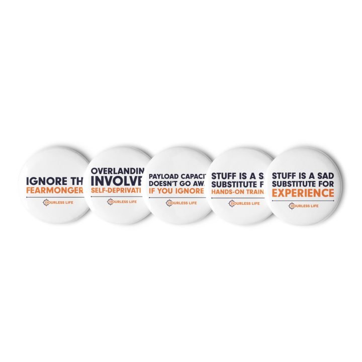 Overlanding Lessons Learned Pin Set