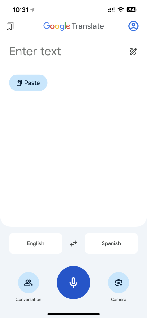 Translate Spanish to English using Google Translate
