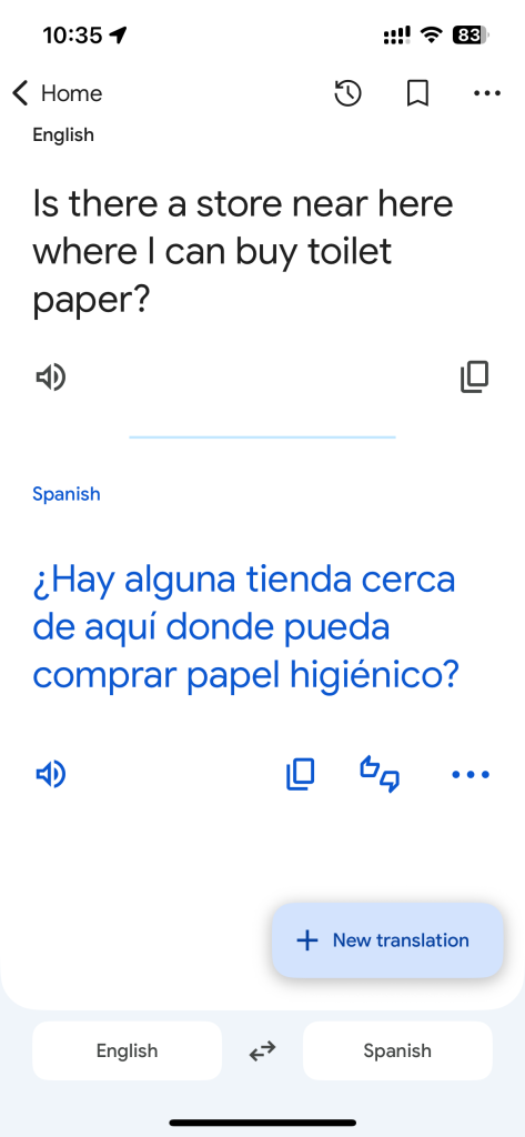 Translate English to Spanish on your phone